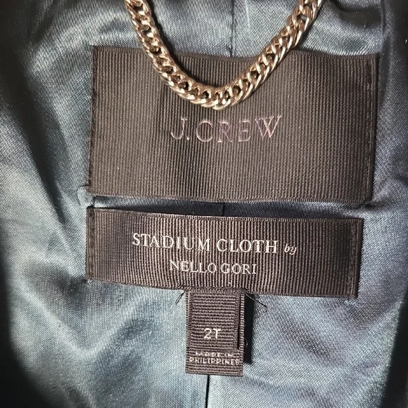 J. Crew Teal Stadium Cloth Coat Sz 2T Like S/M. - Picture 3 of 7